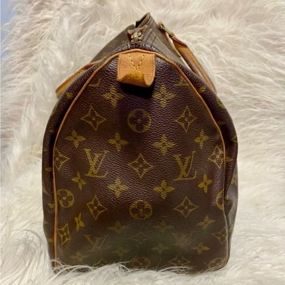 Louis Vuitton Brown Monogram Speedy 35 Handbag - Picture 8 of 14